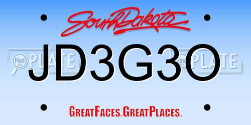 JD3G3O South Dakota License Plate