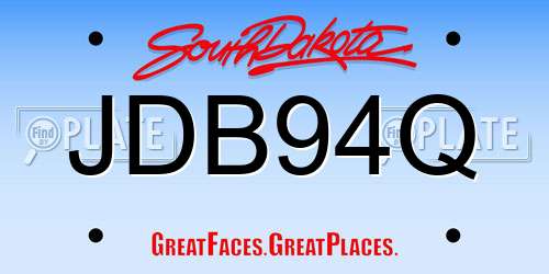 JDB94Q South Dakota License Plate