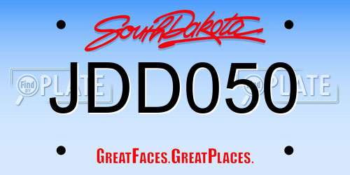 JDD050 South Dakota License Plate