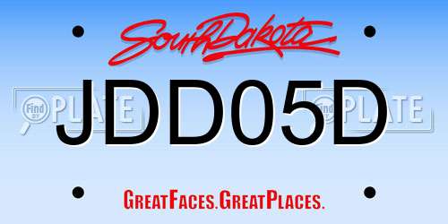 JDD05D South Dakota License Plate