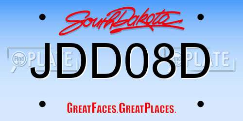 JDD08D South Dakota License Plate