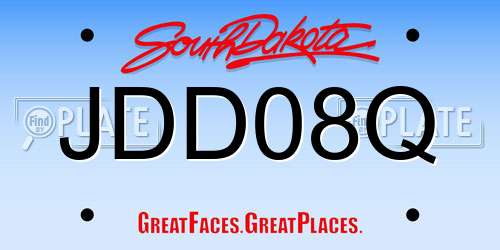 JDD08Q South Dakota License Plate
