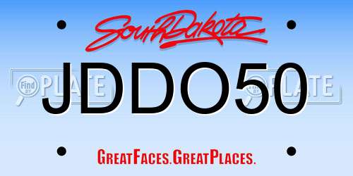 JDDO50 South Dakota License Plate