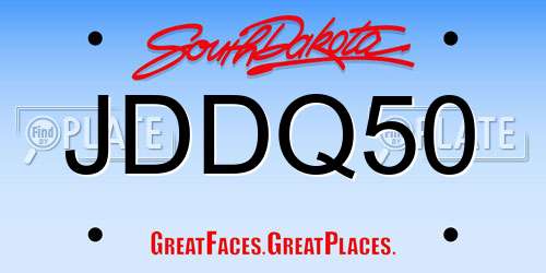 JDDQ50 South Dakota License Plate