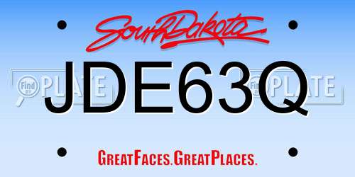JDE63Q South Dakota License Plate