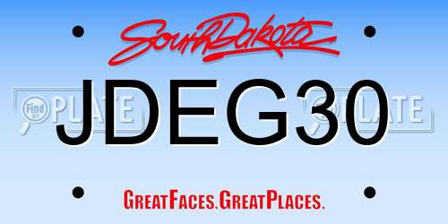 JDEG30 South Dakota License Plate