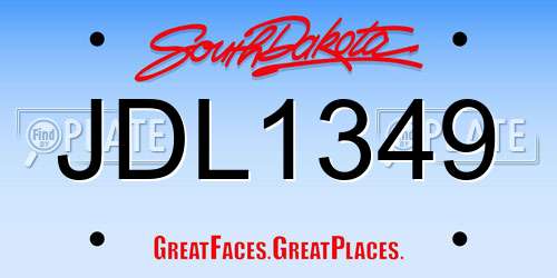 JDL1349 South Dakota License Plate