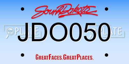 JDO050 South Dakota License Plate