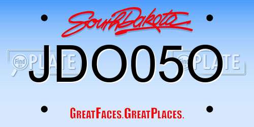 JDO05O South Dakota License Plate