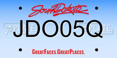 JDO05Q South Dakota License Plate
