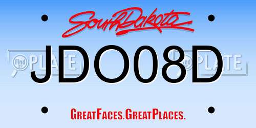 JDO08D South Dakota License Plate