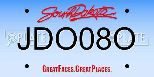 JDO08O South Dakota License Plate
