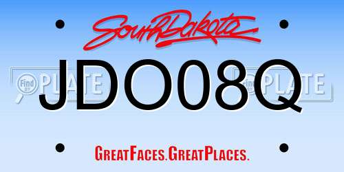 JDO08Q South Dakota License Plate