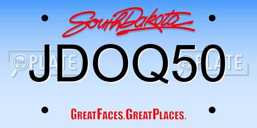 JDOQ50 South Dakota License Plate