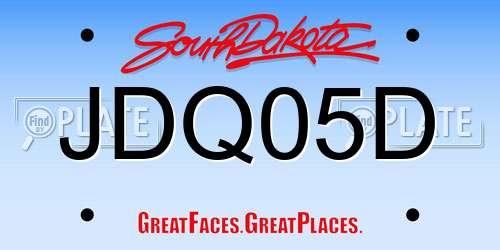 JDQ05D South Dakota License Plate