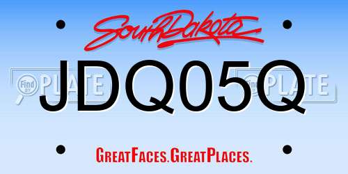 JDQ05Q South Dakota License Plate