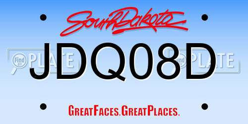 JDQ08D South Dakota License Plate