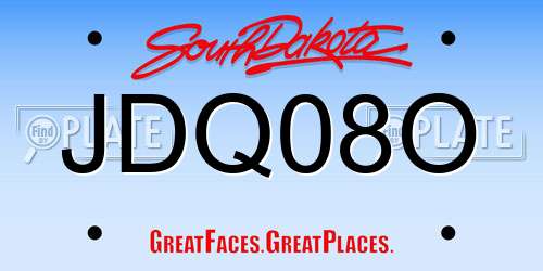 JDQ08O South Dakota License Plate