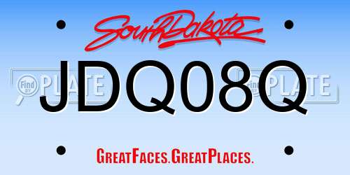 JDQ08Q South Dakota License Plate