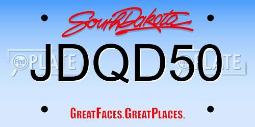 JDQD50 South Dakota License Plate