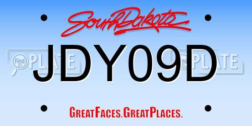 JDY09D South Dakota License Plate