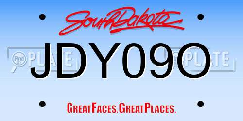 JDY09O South Dakota License Plate