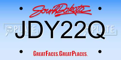 JDY22Q South Dakota License Plate