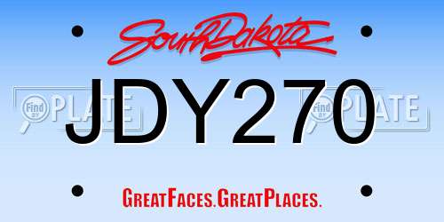 JDY270 South Dakota License Plate