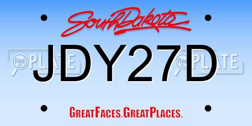 JDY27D South Dakota License Plate