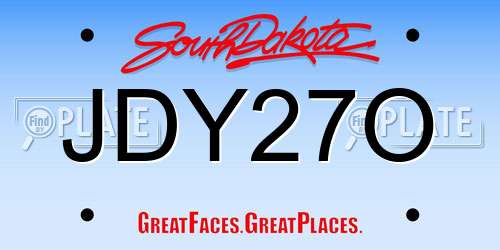 JDY27O South Dakota License Plate