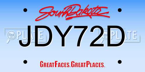 JDY72D South Dakota License Plate