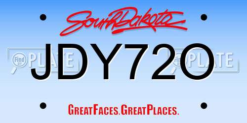 JDY72O South Dakota License Plate