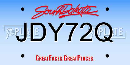 JDY72Q South Dakota License Plate