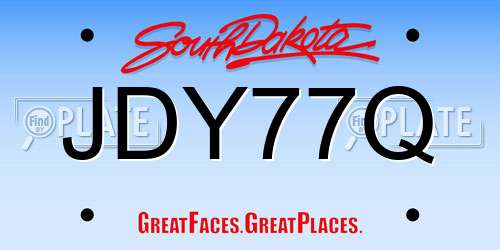 JDY77Q South Dakota License Plate
