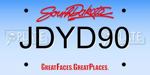 JDYD90 South Dakota License Plate