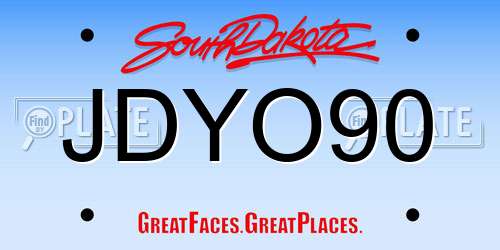 JDYO90 South Dakota License Plate