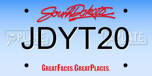 JDYT20 South Dakota License Plate