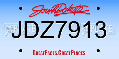 JDZ7913 South Dakota License Plate