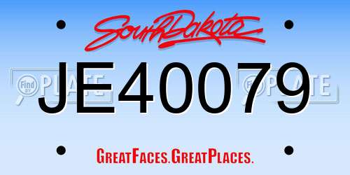 JE40079 South Dakota License Plate