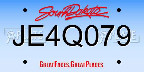 JE4Q079 South Dakota License Plate
