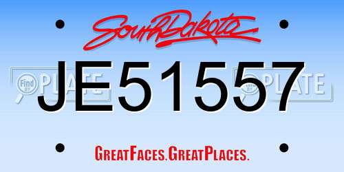 JE51557 South Dakota License Plate