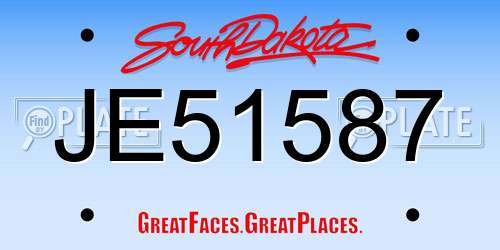 JE51587 South Dakota License Plate