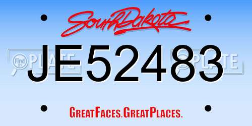 JE52483 South Dakota License Plate
