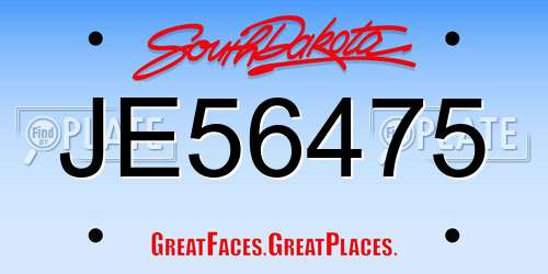 JE56475 South Dakota License Plate