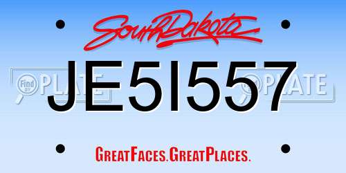 JE5I557 South Dakota License Plate