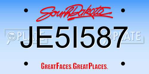 JE5I587 South Dakota License Plate