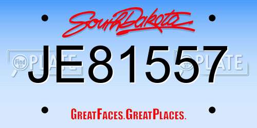 JE81557 South Dakota License Plate