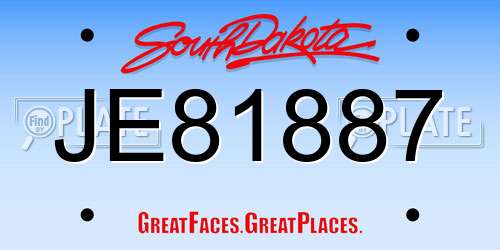 JE81887 South Dakota License Plate