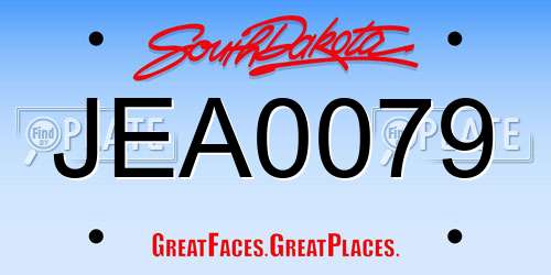 JEA0079 South Dakota License Plate