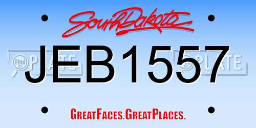 JEB1557 South Dakota License Plate